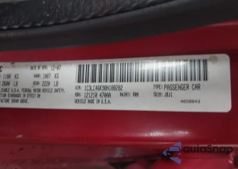 2008 Chrysler Sebring Lx z USA, uszkodzony, nr VIN 1C3LC46K98N188282